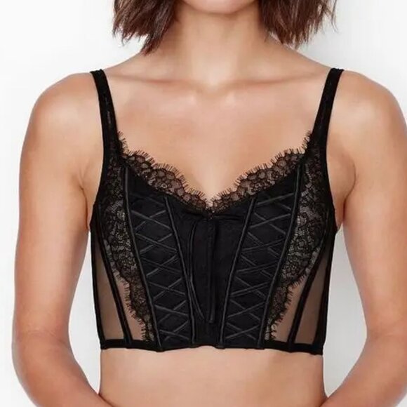 Victoria’s Secret Unlined Lace-Up Corset Top - Picture 1 of 10